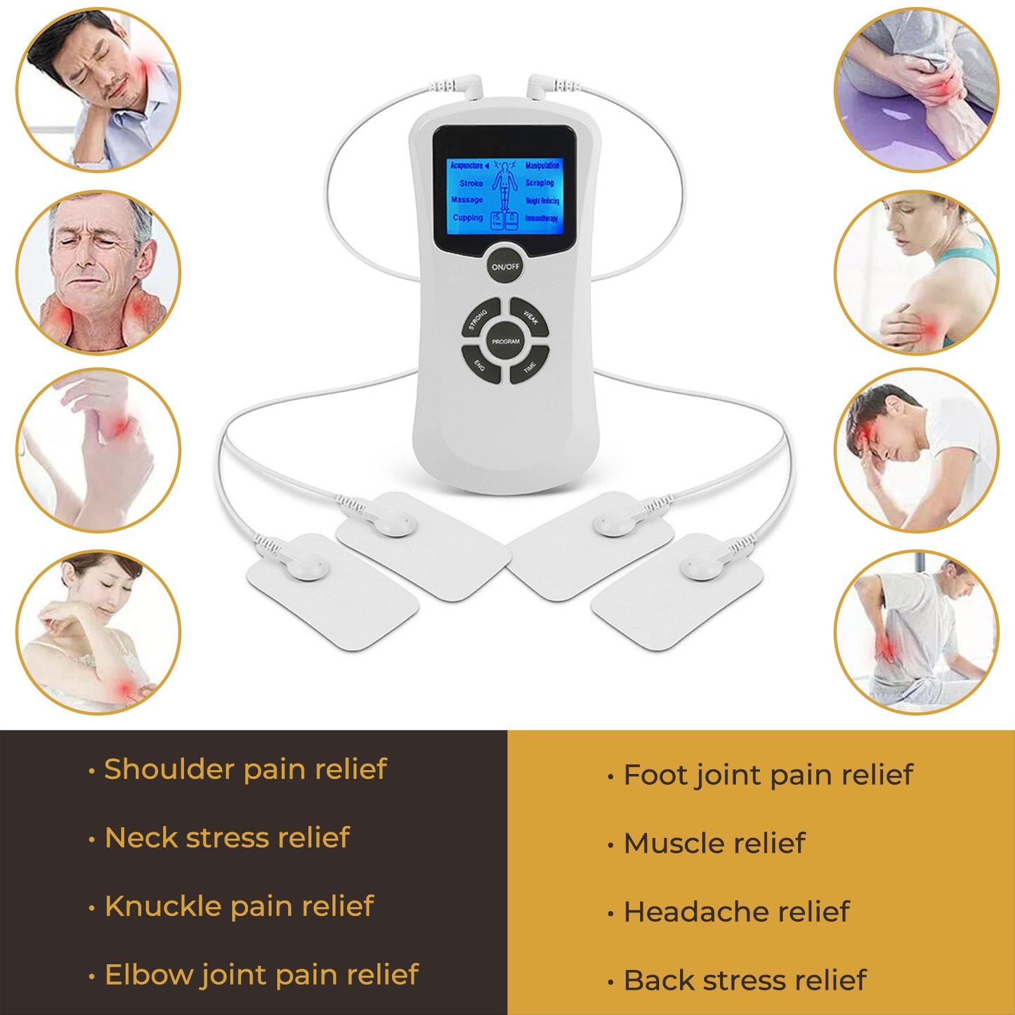 Rechargeable Electronic Massager with 20 Different Strength Tensions